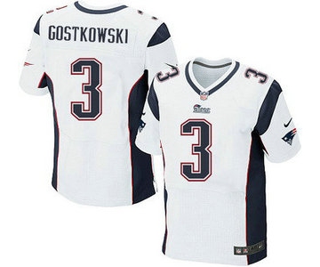 New England Patriots #3 Stephen Gostkowski White Road NFL Nike Elite Jersey