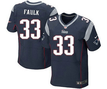 New England Patriots #33 Kevin Faulk Navy Blue Retired Player NFL Nike Elite Jersey