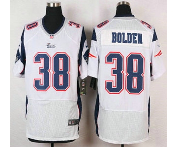 New England Patriots #38 Brandon Bolden White Road NFL Nike Elite Jersey