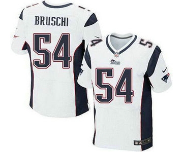 New England Patriots #54 Tedy Bruschi White Retired Player NFL Nike Elite Jersey