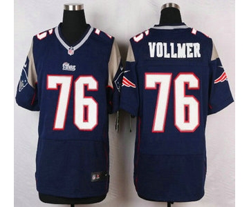 New England Patriots #76 Sebastian Vollmer Navy Blue Team Color NFL Nike Elite Jersey