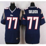 New England Patriots #77 Nate Solder Navy Blue Team Color NFL Nike Elite Jersey