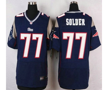 New England Patriots #77 Nate Solder Navy Blue Team Color NFL Nike Elite Jersey