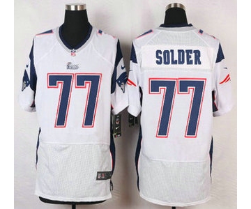 New England Patriots #77 Nate Solder White Road NFL Nike Elite Jersey