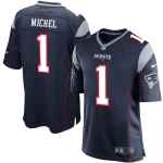 Nike New England Patriots #1 Sony Michel Navy 2018 NFL Draft Pick Elite Jersey