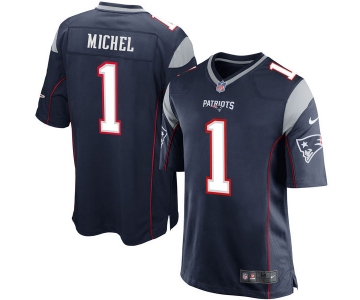 Nike New England Patriots #1 Sony Michel Navy 2018 NFL Draft Pick Elite Jersey