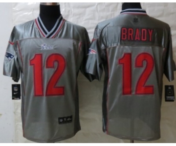 Nike New England Patriots #12 Tom Brady 2013 Gray Vapor Elite Jersey