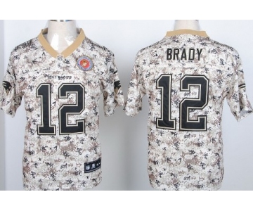 Nike New England Patriots #12 Tom Brady 2013 USMC Camo Elite Jersey