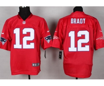 Nike New England Patriots #12 Tom Brady 2014 QB Red Elite Jersey