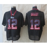 Nike New England Patriots #12 Tom Brady 2014 USA Flag Fashion Black Elite Jersey