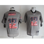 Nike New England Patriots #12 Tom Brady 2014 USA Flag Fashion Gray Elite Jersey