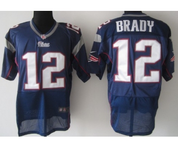 Nike New England Patriots #12 Tom Brady Blue Elite Jersey
