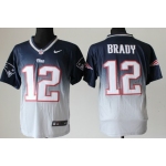 Nike New England Patriots #12 Tom Brady Blue/Gray Fadeaway Elite Jersey