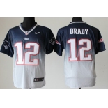 Nike New England Patriots #12 Tom Brady Blue/Gray Fadeaway Elite Jersey