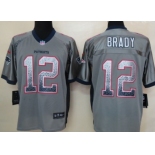 Nike New England Patriots #12 Tom Brady Drift Fashion Gray Elite Jersey