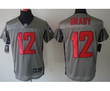 Nike New England Patriots #12 Tom Brady Gray Shadow Elite Jersey