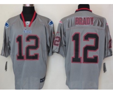 Nike New England Patriots #12 Tom Brady Lights Out Gray Elite Jersey