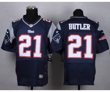 Nike New England Patriots #21 Malcolm Butler Blue Elite Jersey