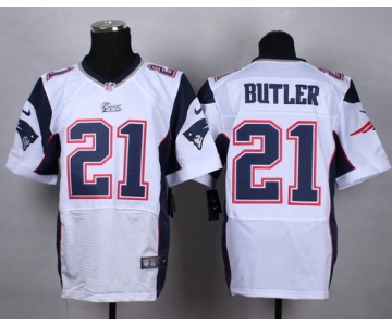 Nike New England Patriots #21 Malcolm Butler White Elite Jersey