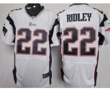 Nike New England Patriots #22 Stevan Ridley White Elite Jersey