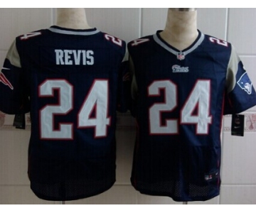 Nike New England Patriots #24 Darrelle Revis Blue Elite Jersey