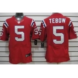 Nike New England Patriots #5 Tim Tebow Red Elite Jersey