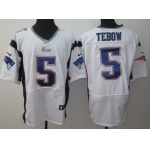 Nike New England Patriots #5 Tim Tebow White Elite Jersey