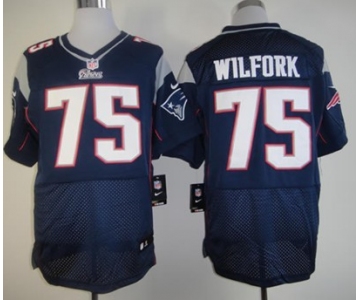 Nike New England Patriots #75 Vince Wilfork Blue Elite Jersey