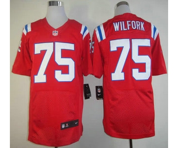 Nike New England Patriots #75 Vince Wilfork Red Elite Jersey