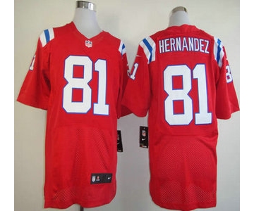Nike New England Patriots #81 Aaron Hernandez Red Elite Jersey