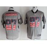 Nike New England Patriots #87 Rob Gronkowski 2014 USA Flag Fashion Gray Elite Jersey