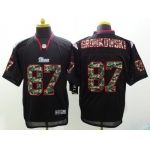 Nike New England Patriots #87 Rob Gronkowski Black With Camo Elite Jersey