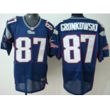 Nike New England Patriots #87 Rob Gronkowski Blue Elite Jersey