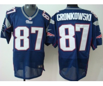Nike New England Patriots #87 Rob Gronkowski Blue Elite Jersey