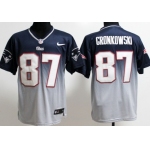 Nike New England Patriots #87 Rob Gronkowski Blue/Gray Fadeaway Elite Jersey