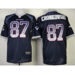 Nike New England Patriots #87 Rob Gronkowski Drift Fashion Blue Elite Jersey