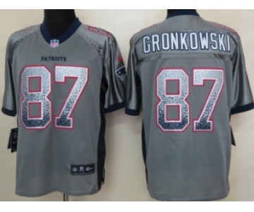 Nike New England Patriots #87 Rob Gronkowski Drift Fashion Gray Elite Jersey