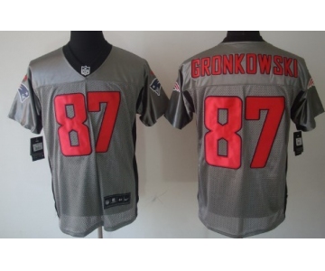 Nike New England Patriots #87 Rob Gronkowski Gray Shadow Elite Jersey