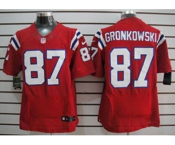 Nike New England Patriots #87 Rob Gronkowski Red Elite Jersey