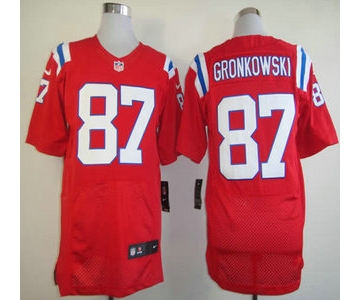 Nike New England patriots #87 Rob Gronkowski Red Elite Jersey