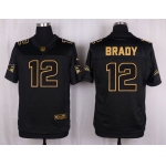 Nike Patriots #12 Tom Brady Black Men's Stitched NFL Elite Pro Line Gold Collection Jersey