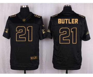 Nike Patriots #21 Malcolm Butler Black Men's Stitched NFL Elite Pro Line Gold Collection Jersey