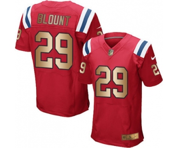 Nike Patriots #29 LeGarrette Blount Red Alternate Men's Stitched NFL Elite Gold Jersey