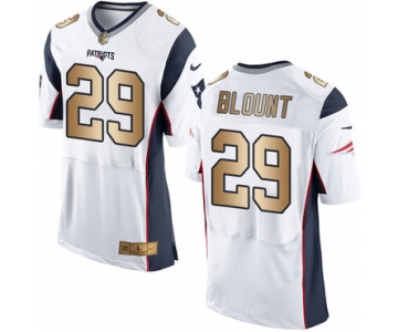 Nike Patriots #29 LeGarrette Blount White Men's Stitched NFL New Elite Gold Jersey