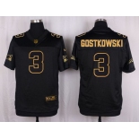 Nike Patriots #3 Stephen Gostkowski Black Men's Stitched NFL Elite Pro Line Gold Collection Jersey