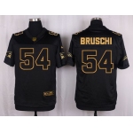 Nike Patriots #54 Tedy Bruschi Black Men's Stitched NFL Elite Pro Line Gold Collection Jersey