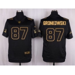 Nike Patriots #87 Rob Gronkowski Black Men's Stitched NFL Elite Pro Line Gold Collection Jersey