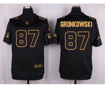 Nike Patriots #87 Rob Gronkowski Black Men's Stitched NFL Elite Pro Line Gold Collection Jersey