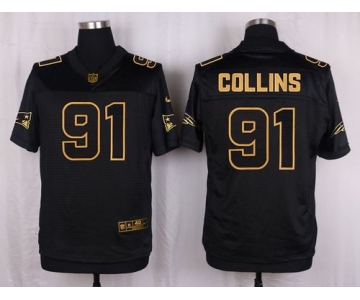 Nike Patriots #91 Jamie Collins Black Men's Stitched NFL Elite Pro Line Gold Collection Jersey