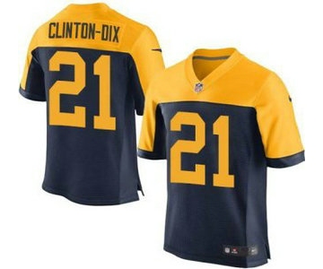 Green Bay Packers #21 Ha Ha Clinton-Dix Navy Blue With Gold NFL Nike Elite Jersey